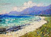 Hawaiian Coastal Scene, oil painting by Lionel Walden, Lionel Walden